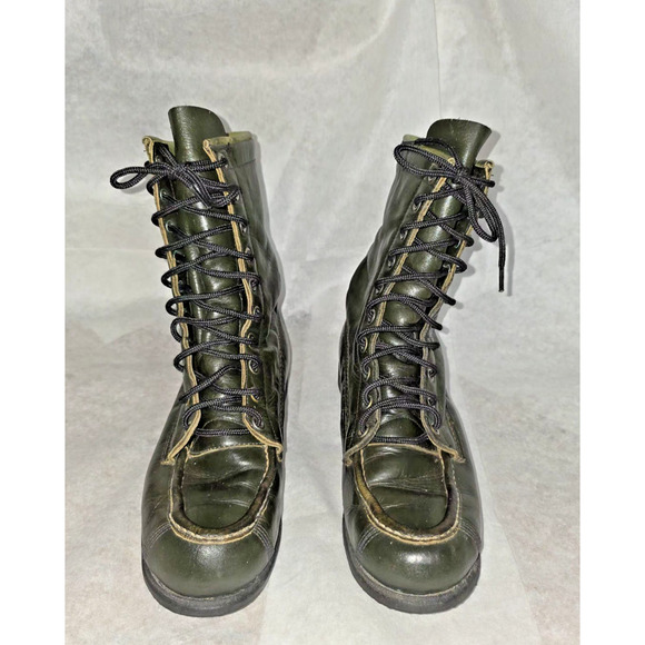 VTG Browning The Sportsman’s Boot Green Leather Lace Up Hunting Boots USA 7.5 A main image 11
